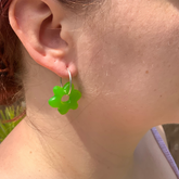 Handmade Green Flower Earrings